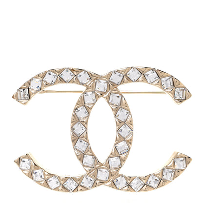 Chanel Baguette Crystal High Society CC Brooch Gold 1 of 5
