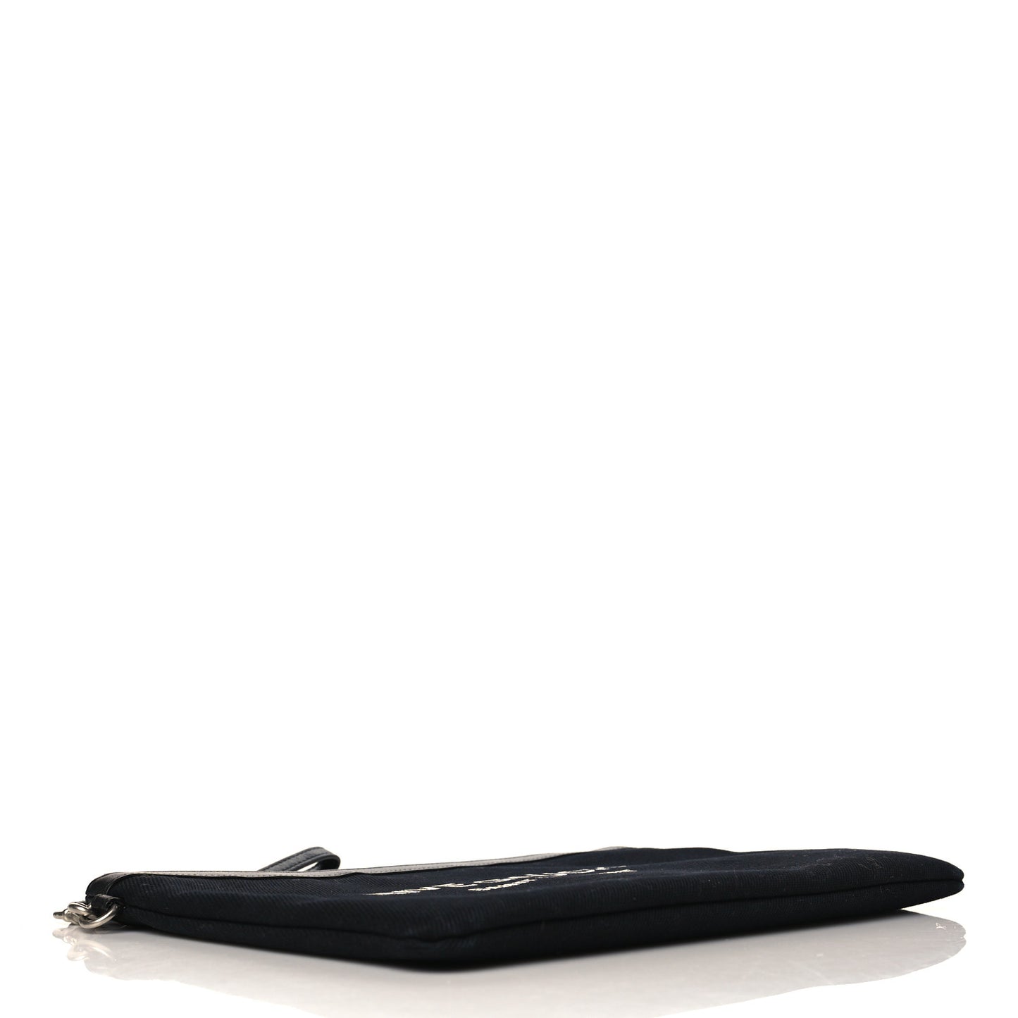 Linen Canvas Rive Gouche Zipped Pouch Black