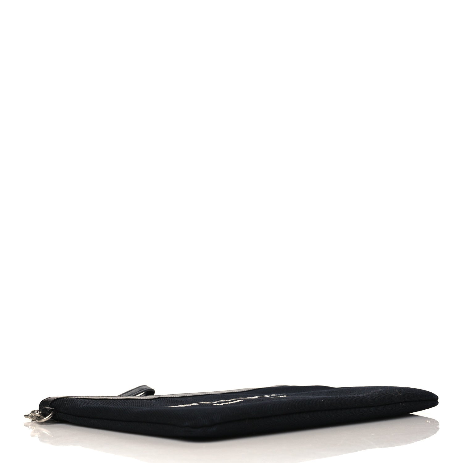 Saint Laurent Linen Canvas Rive Gouche Zipped Pouch Black 4 of 8