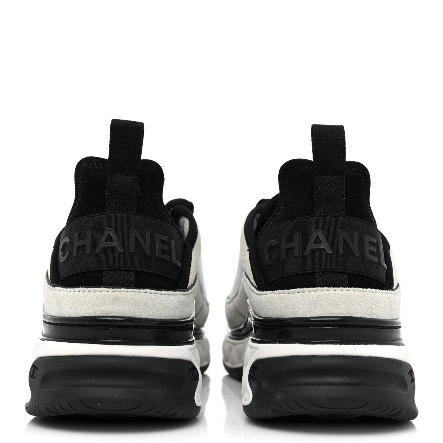 Velvet Calfskin Mixed Fibers CC Sneakers 40 Ivory Black