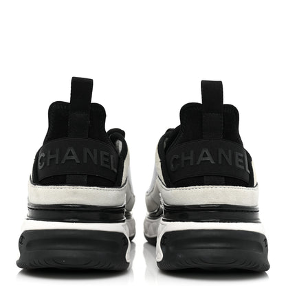Chanel Velvet Calfskin Mixed Fibers CC Sneakers 40 Ivory Black 4 of 13