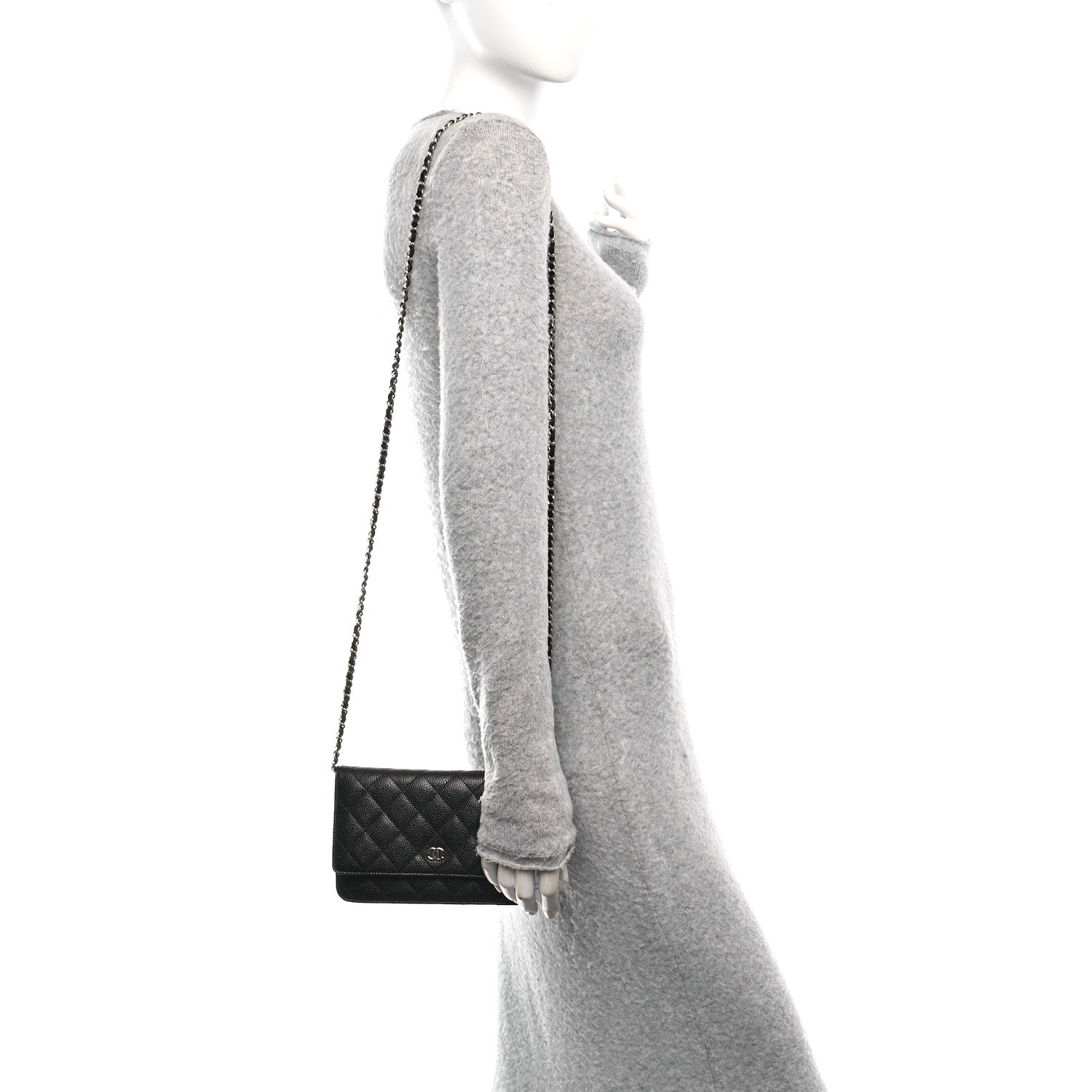 Chanel Caviar Quilted Wallet On Chain WOC Black 2 of 11