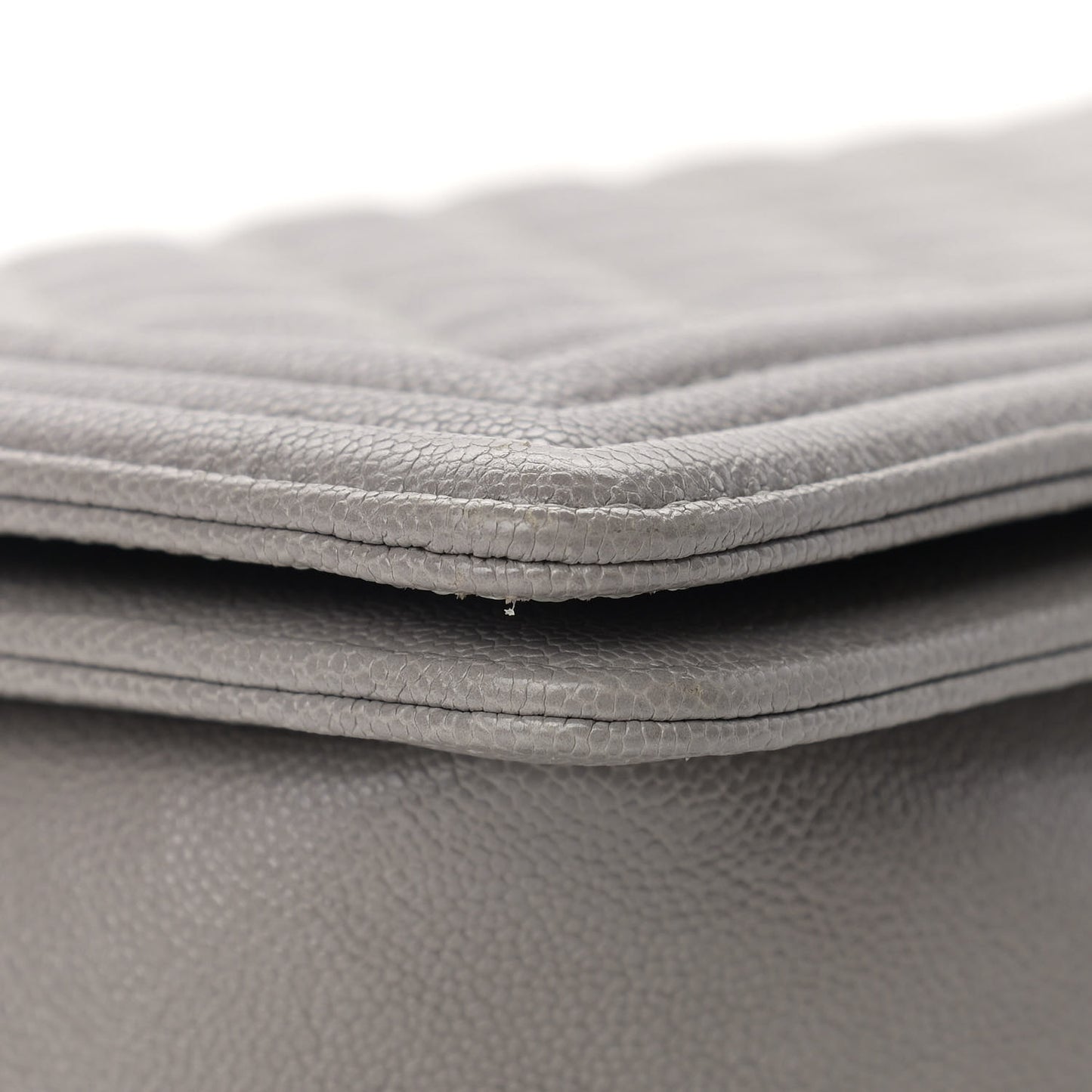 Caviar Quilted New Medium Boy Flap Grey