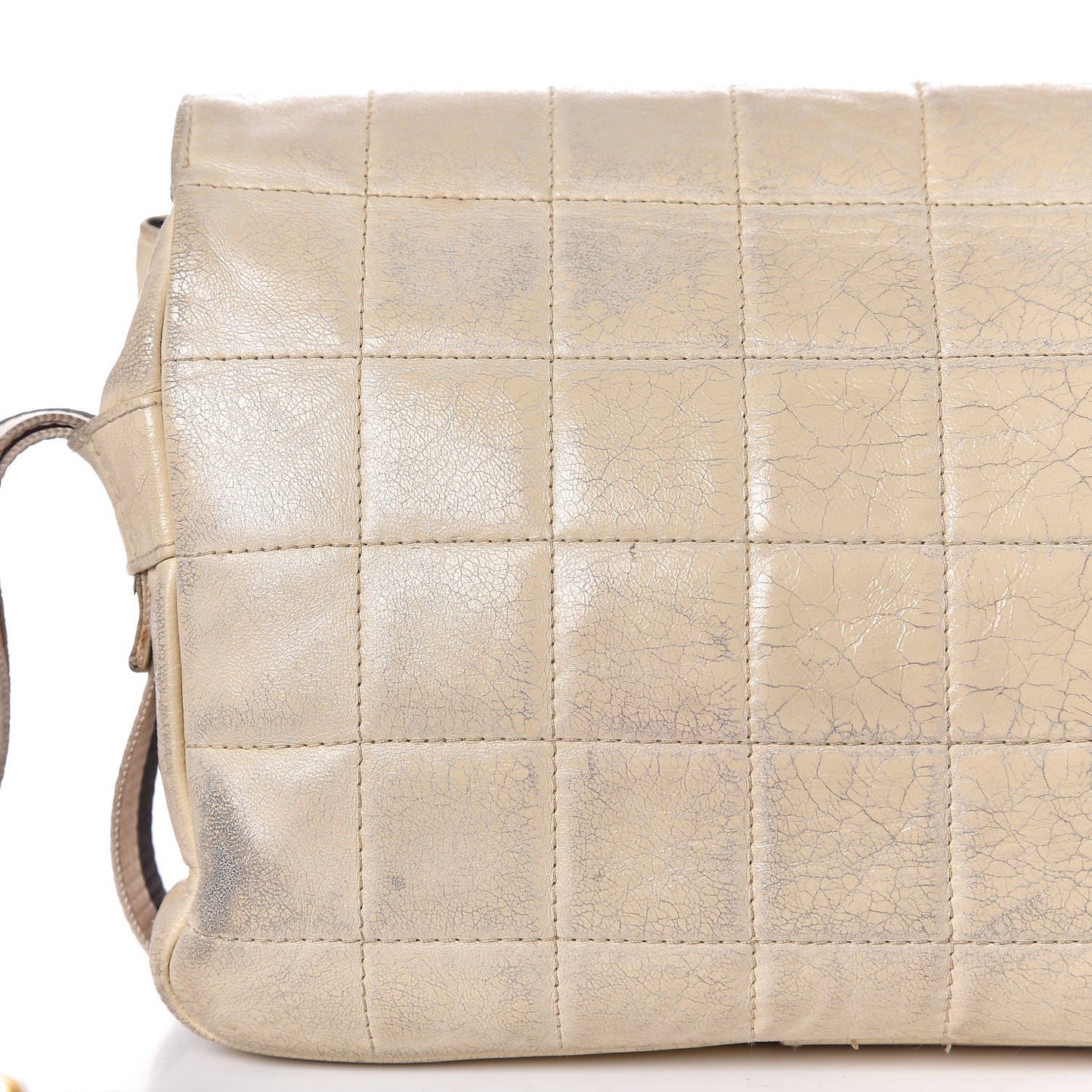 Lambskin Sport Flap Bag Beige Black