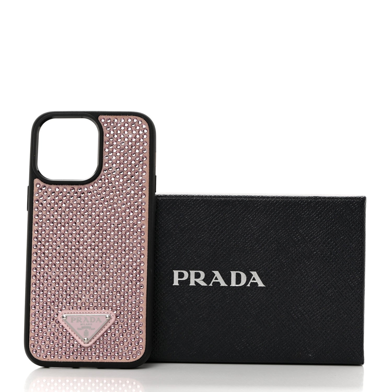 Prada Satin Crystal iPhone 14 Pro Max Case Alabastro 1426591