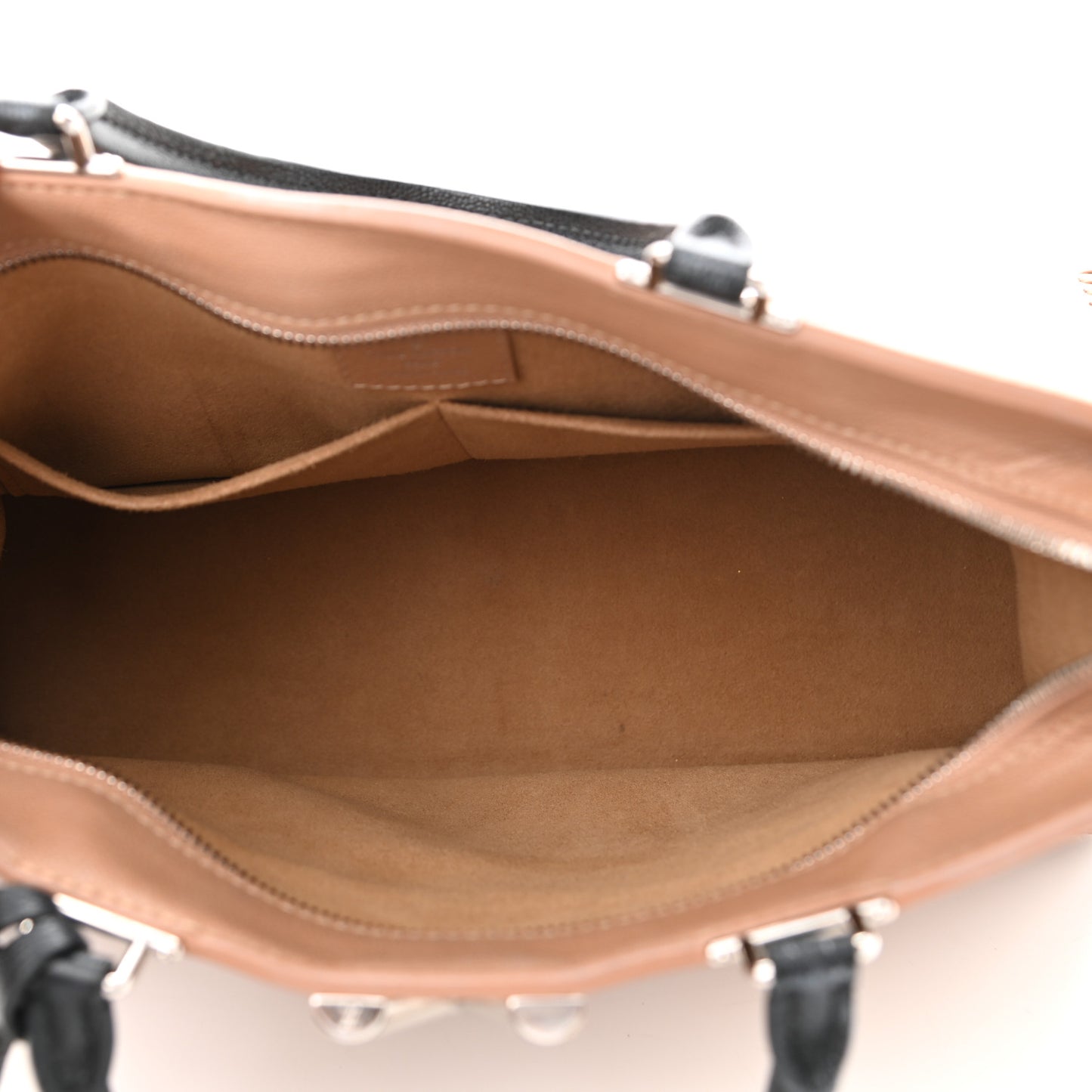 Monogram Cuir Plume Very One Zipped Tote Sesame Creme