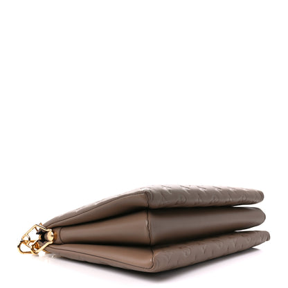 Louis Vuitton Lambskin Embossed Monogram Coussin MM Taupe 4 of 9