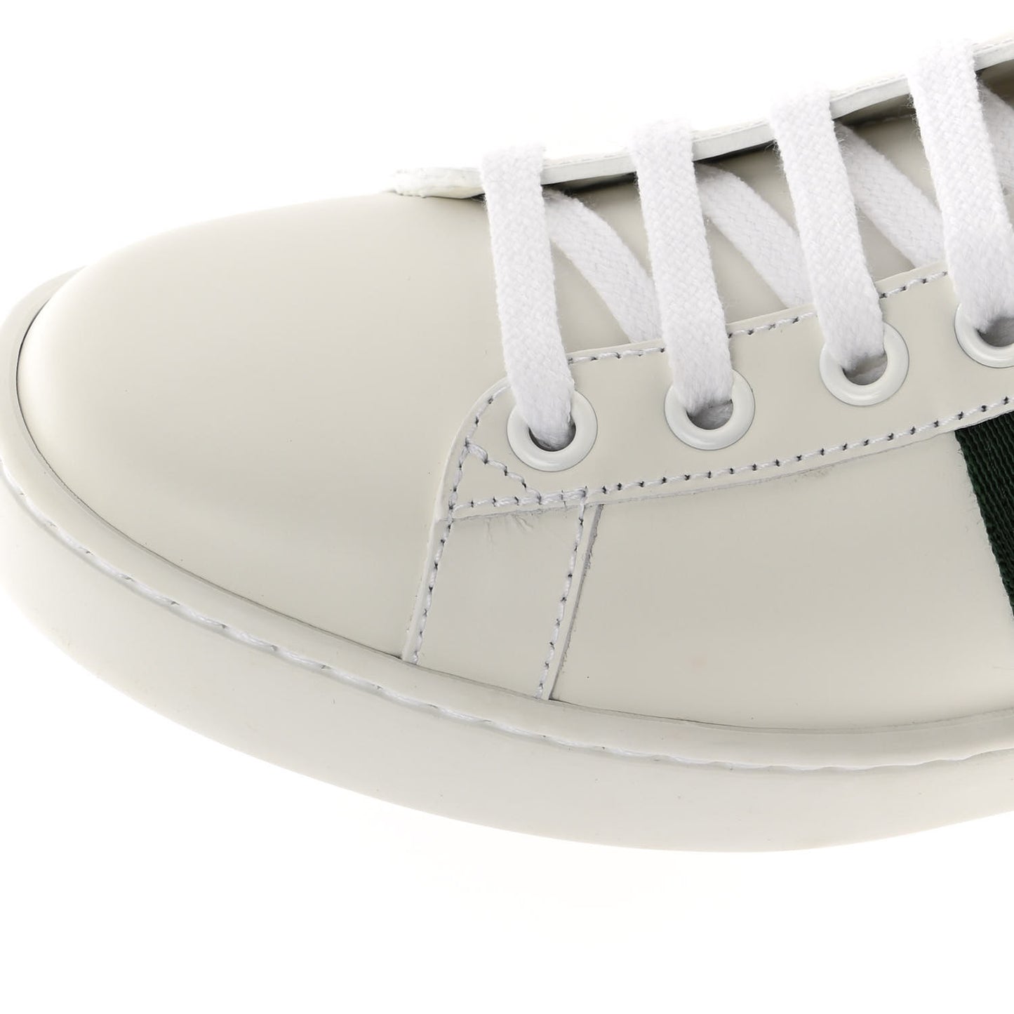 Calfskin Ayers Bee Embroidered Womens Ace Sneakers 36.5 White Green