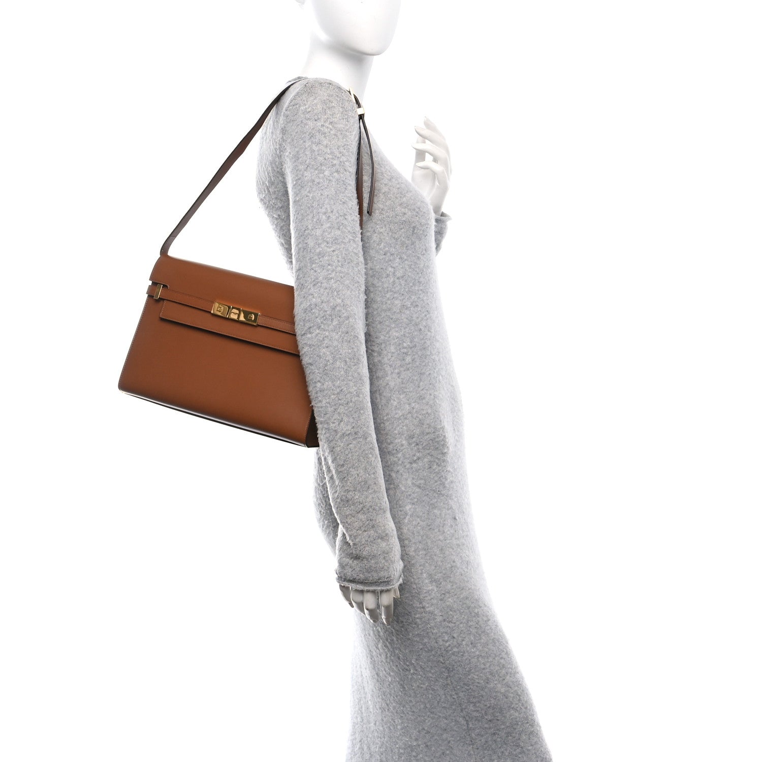 Saint Laurent Smooth Calfskin Manhattan Shoulder Bag Brick 3 of 10