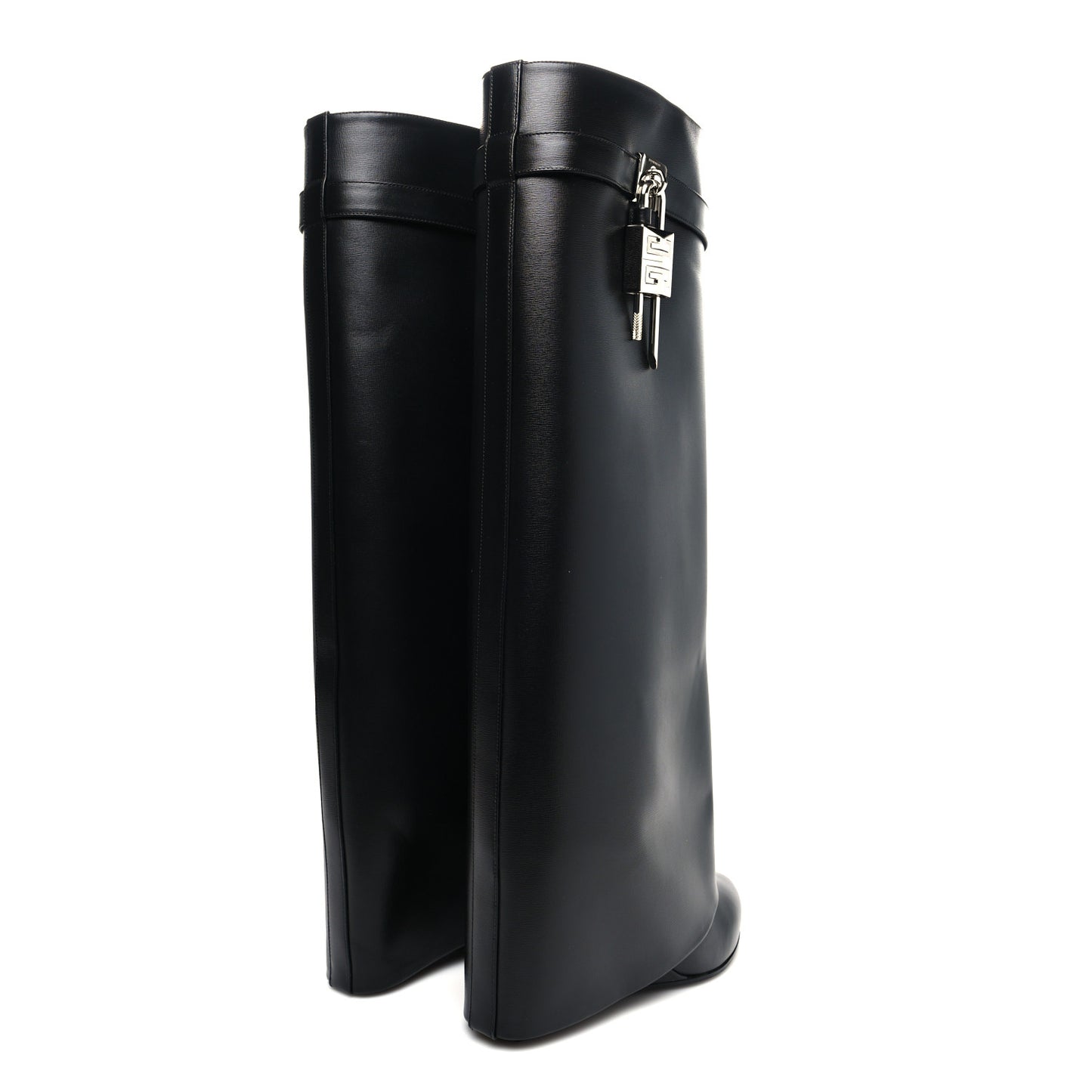 Calfskin Shark Lock Pant Boots 39.5 Black