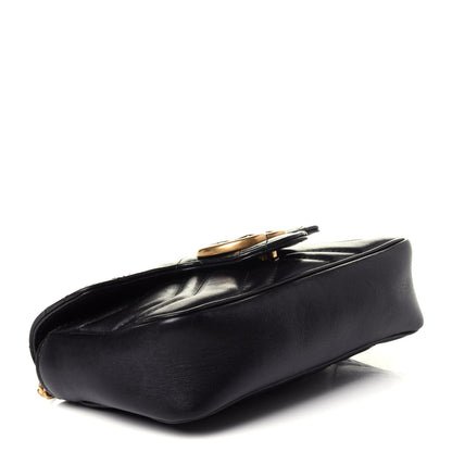 Gucci Calfskin Matelasse Super Mini GG Marmont Shoulder Bag Black 4 of 13