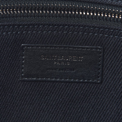 Saint Laurent Linen Calfskin Rive Gauche Tote Black 6 of 9