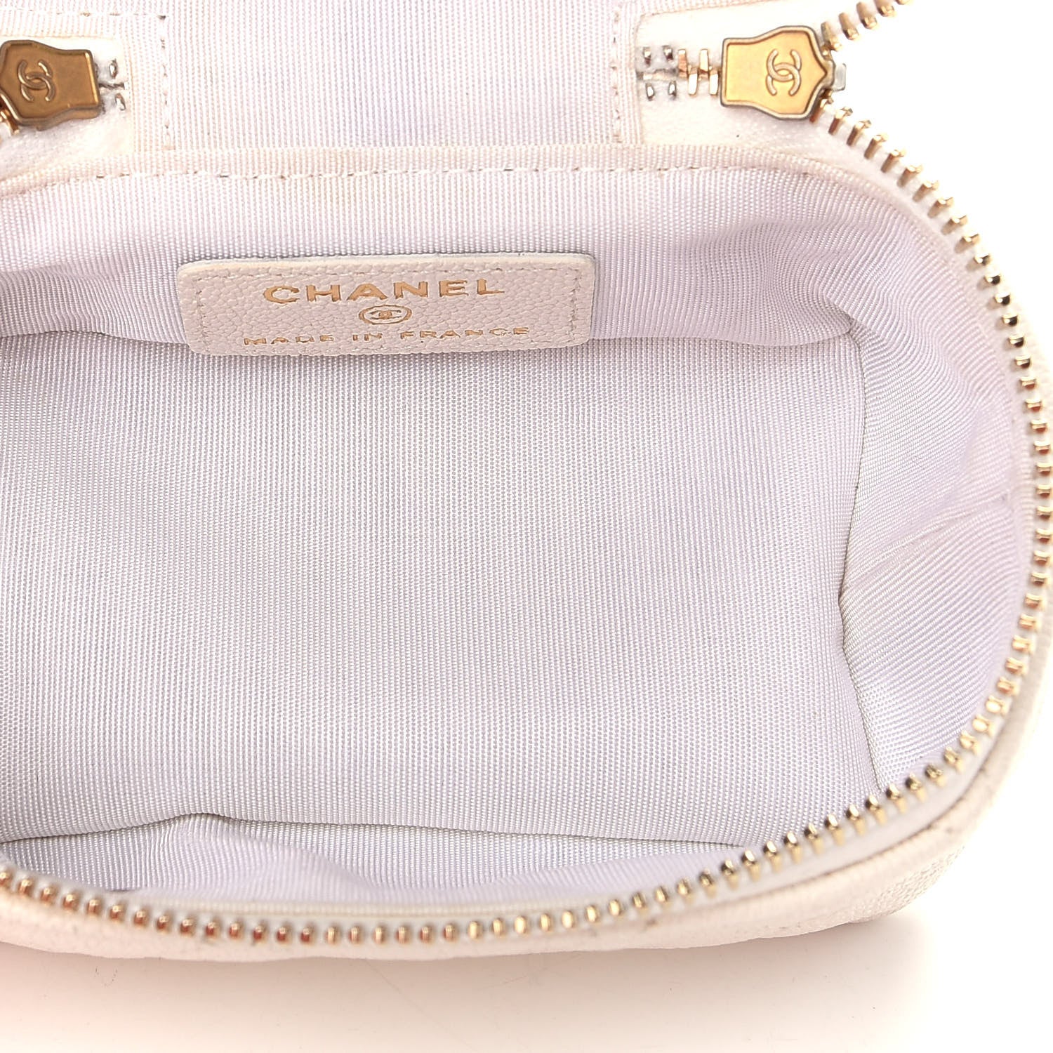Chanel Caviar Quilted Mini Top Handle Vanity With Chain White 5 of 9