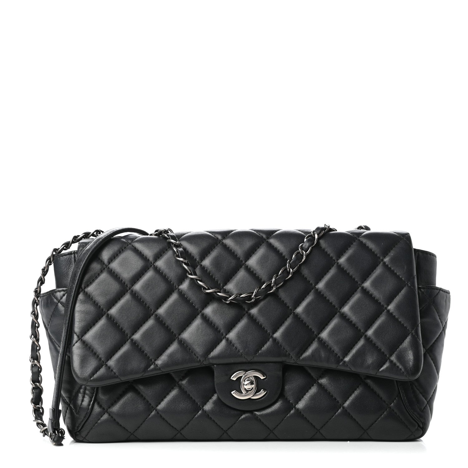 Chanel Lambskin Quilted Large Around Pockets Flap Black 1 of 9
