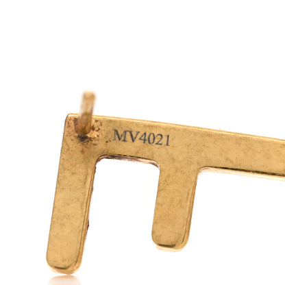 Fendi Metal Signature Earrings Gold 4 of 4
