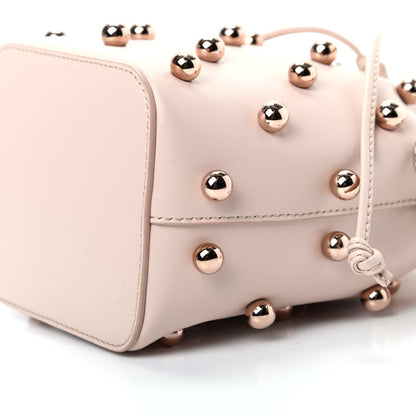 Fendi Calfskin Pearl Studded F is Fendi Mini Mon Tresor Bucket Bag Soap 7 of 9