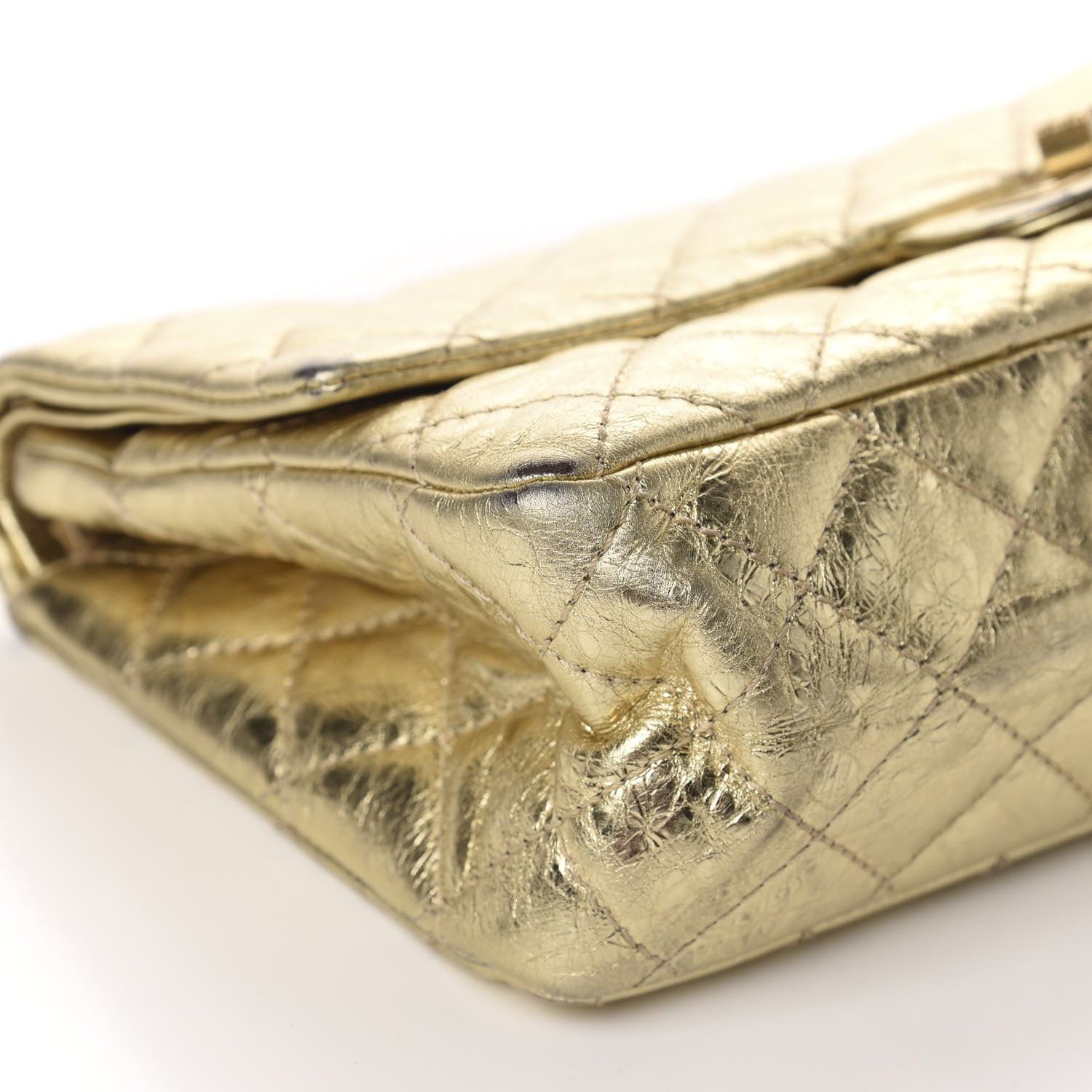 Chanel Metallic Aged Calfskin Quilted 2.55 Reissue 225 Flap Gold 6 of 14
