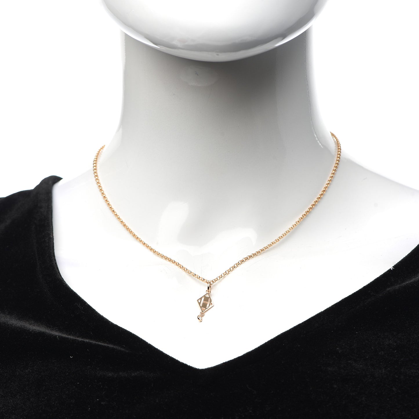 18K Rose Gold Diamond Gambade Pendant Necklace