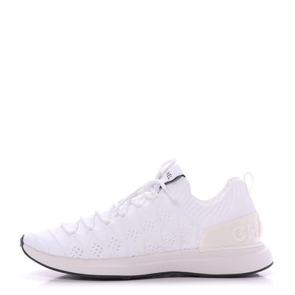Chanel Mixed Fibers Quilted Womens CC Sneakers 40 White 1 of 10