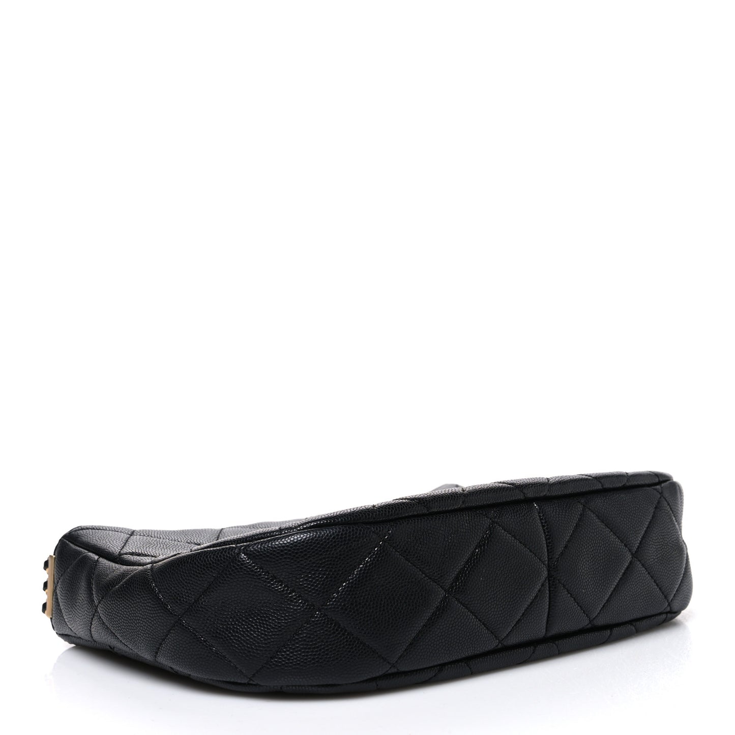 Caviar Quilted Triple Chain Hobo Black
