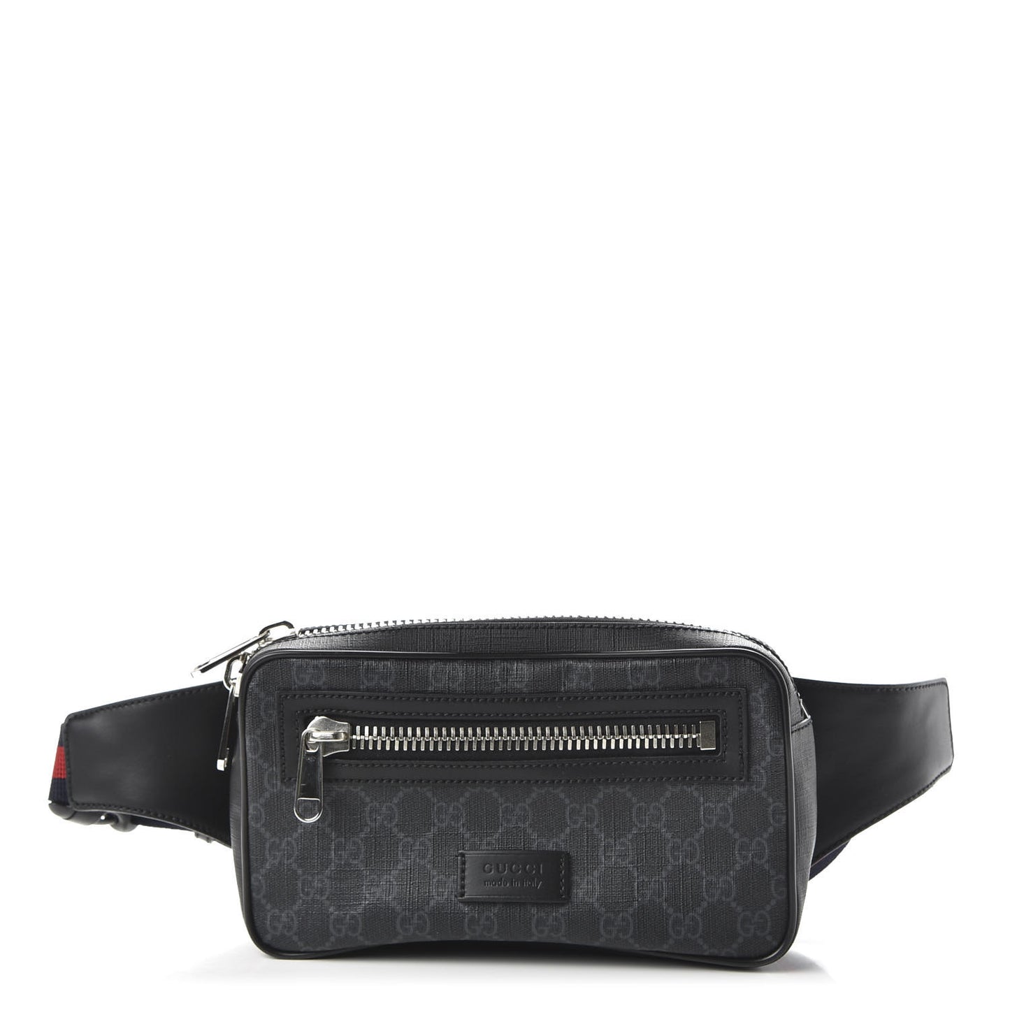 Soft GG Supreme Monogram Web Belt Bag Black Grey