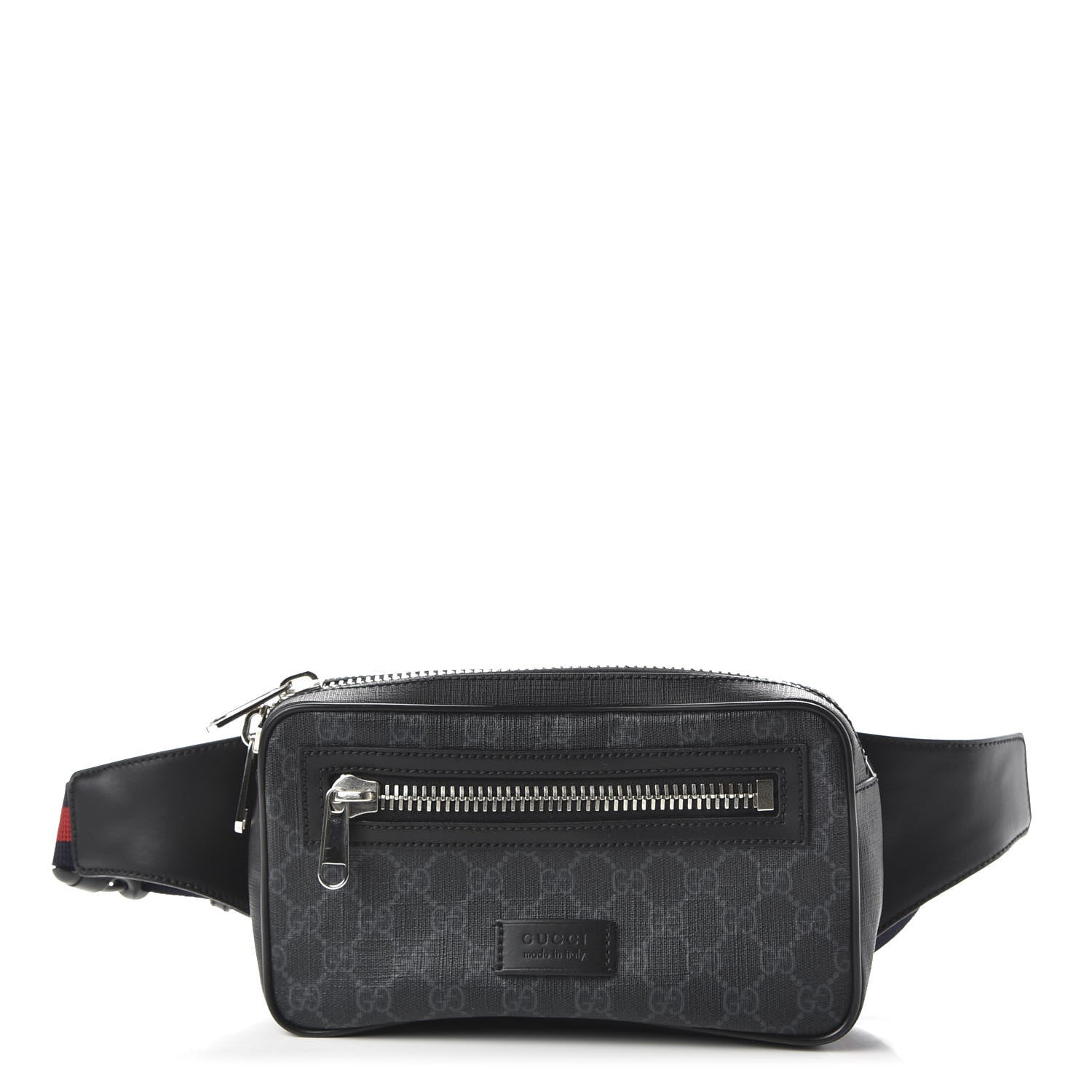 Gucci Soft GG Supreme Monogram Web Belt Bag Black Grey 1 of 10