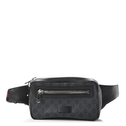 Gucci Soft GG Supreme Monogram Web Belt Bag Black Grey 1 of 10