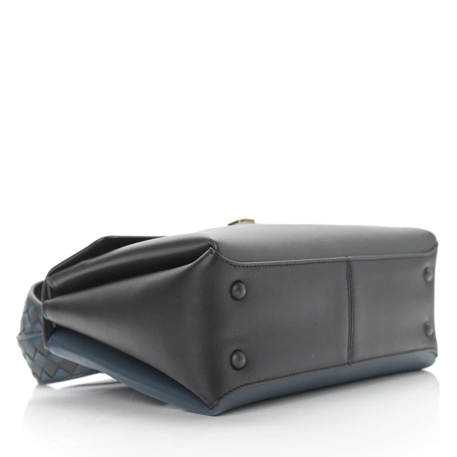 Bottega Veneta Nappa Small Bicolor Piazza Bag Ferro Gray Denim 4 of 12