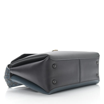 Bottega Veneta Nappa Small Bicolor Piazza Bag Ferro Gray Denim 4 of 12