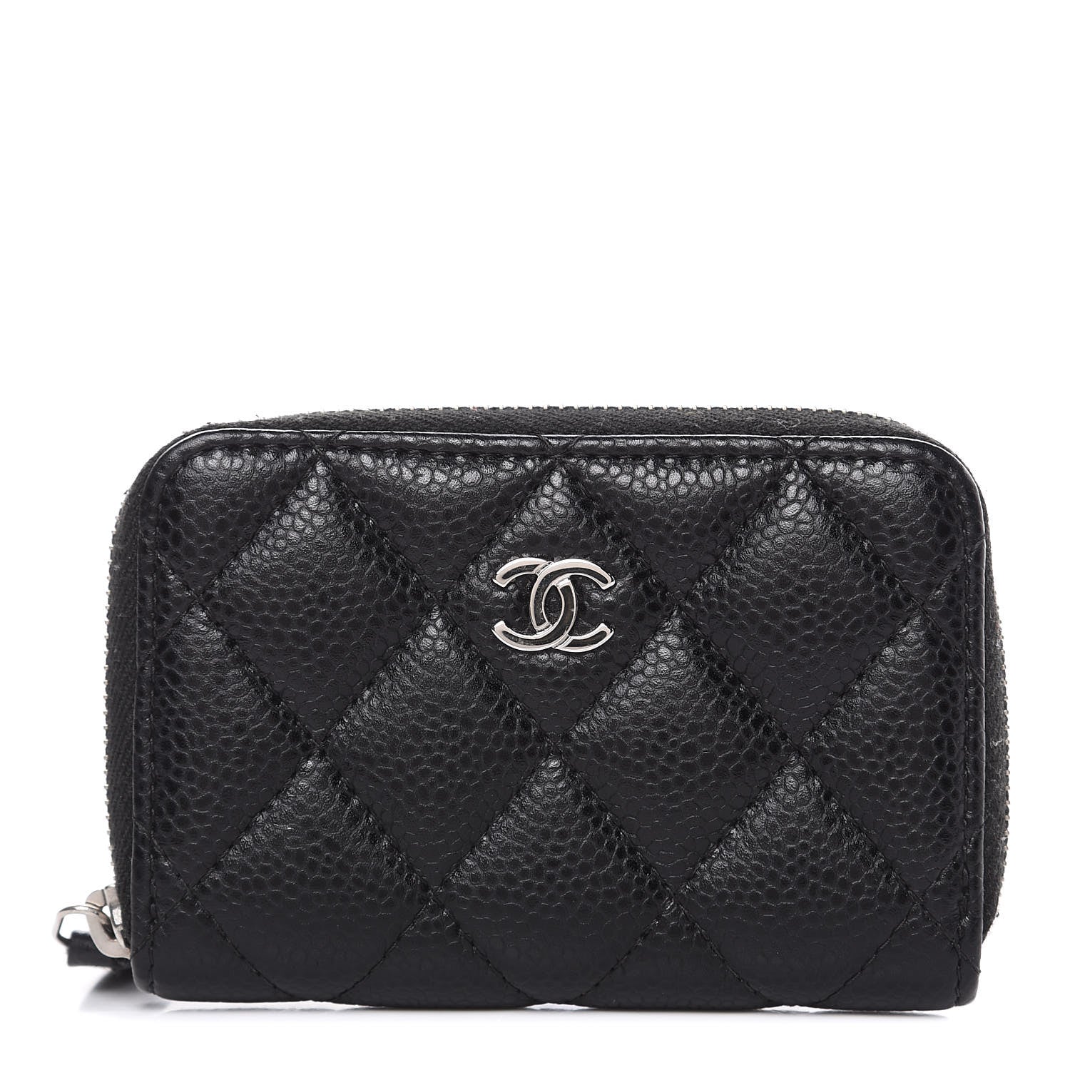 Chanel Caviar Quilted Zip Coin Purse Black 1 of 9