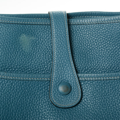 Hermes Taurillon Clemence Evelyne II GM Blue Jean 9 of 11