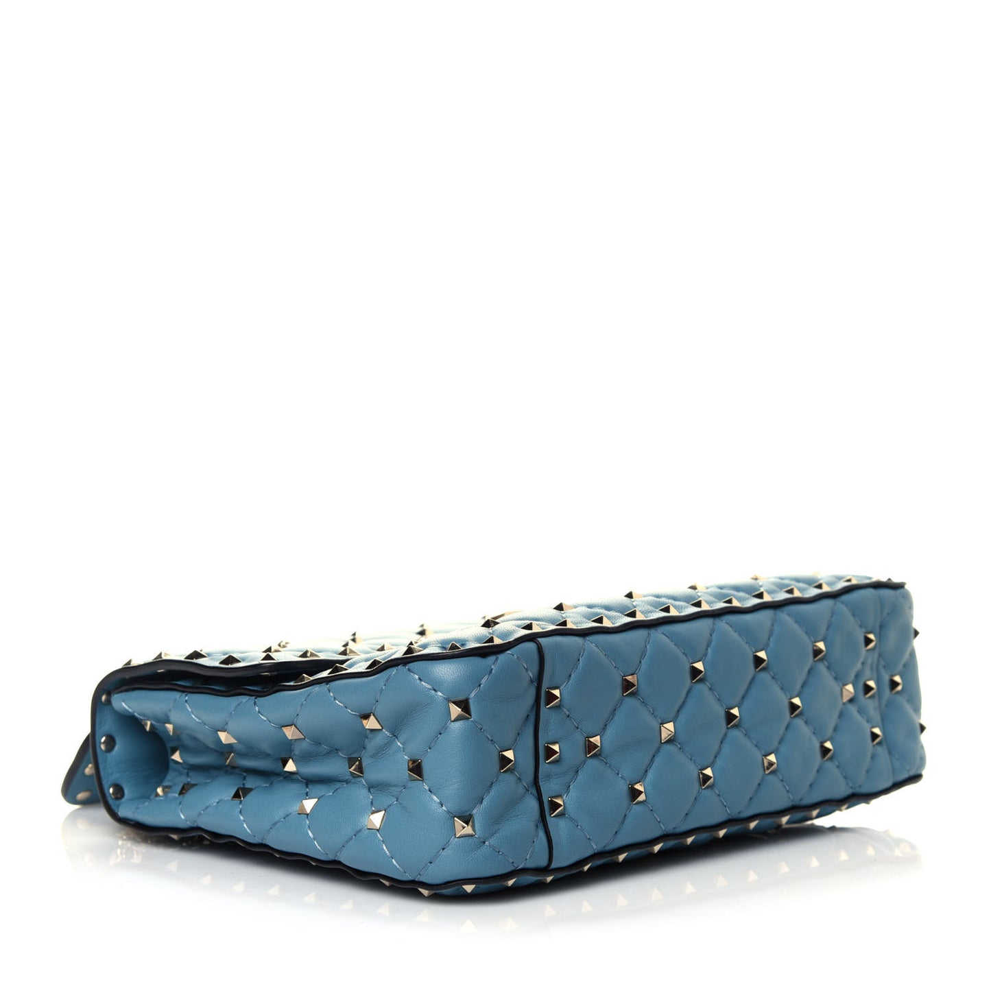Nappa Medium Rockstud Spike Shoulder Bag Blue