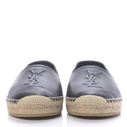 Saint Laurent Lambskin Monogram Espadrilles 36.5 Black 2 of 11