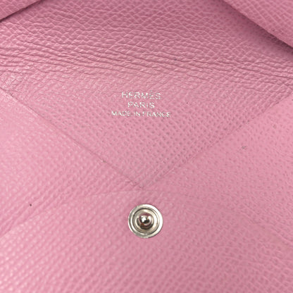 Hermes Epsom Calvi Card Case 5P Pink 7 of 9