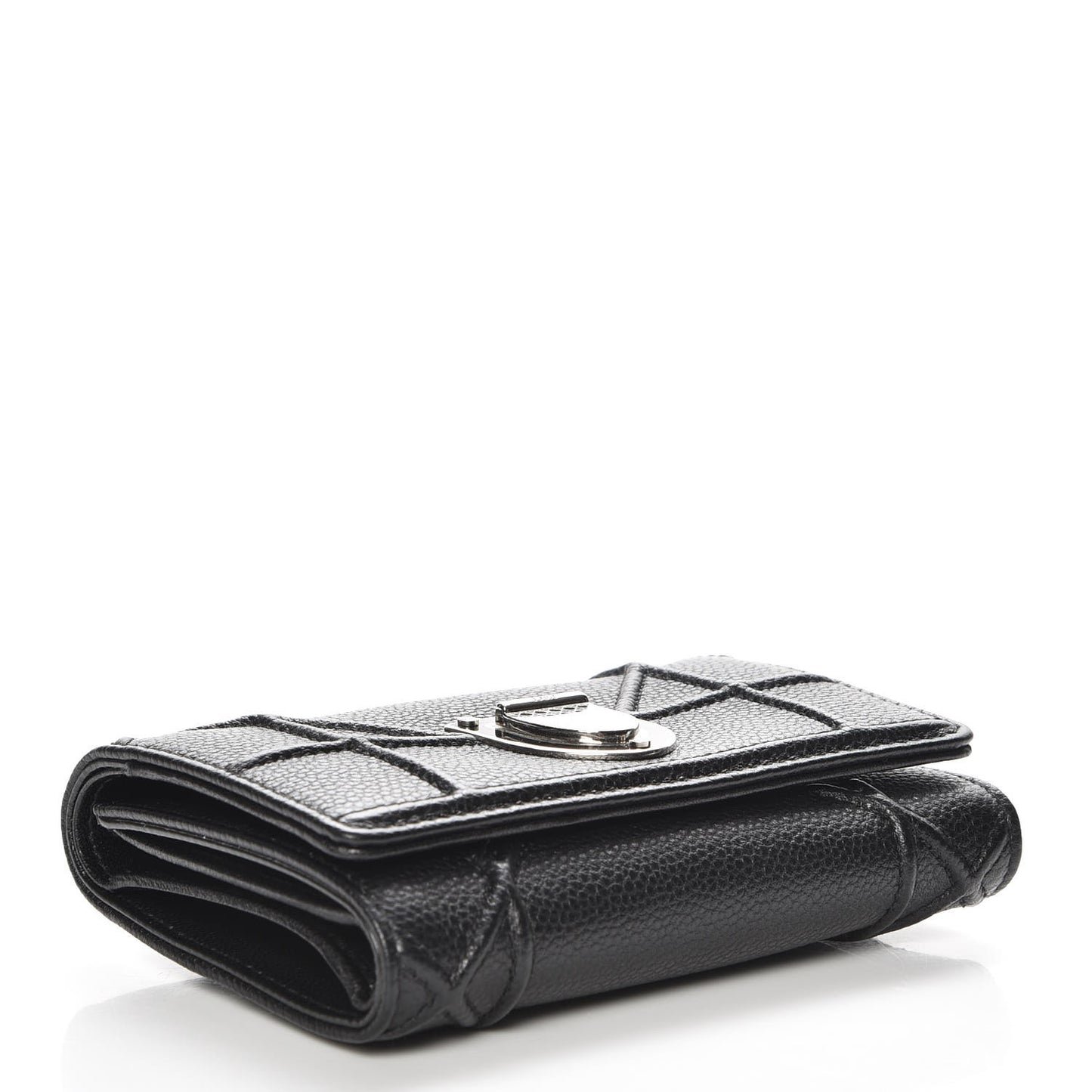 Grained Calfskin Cannage Diorama Elancee Wallet Black