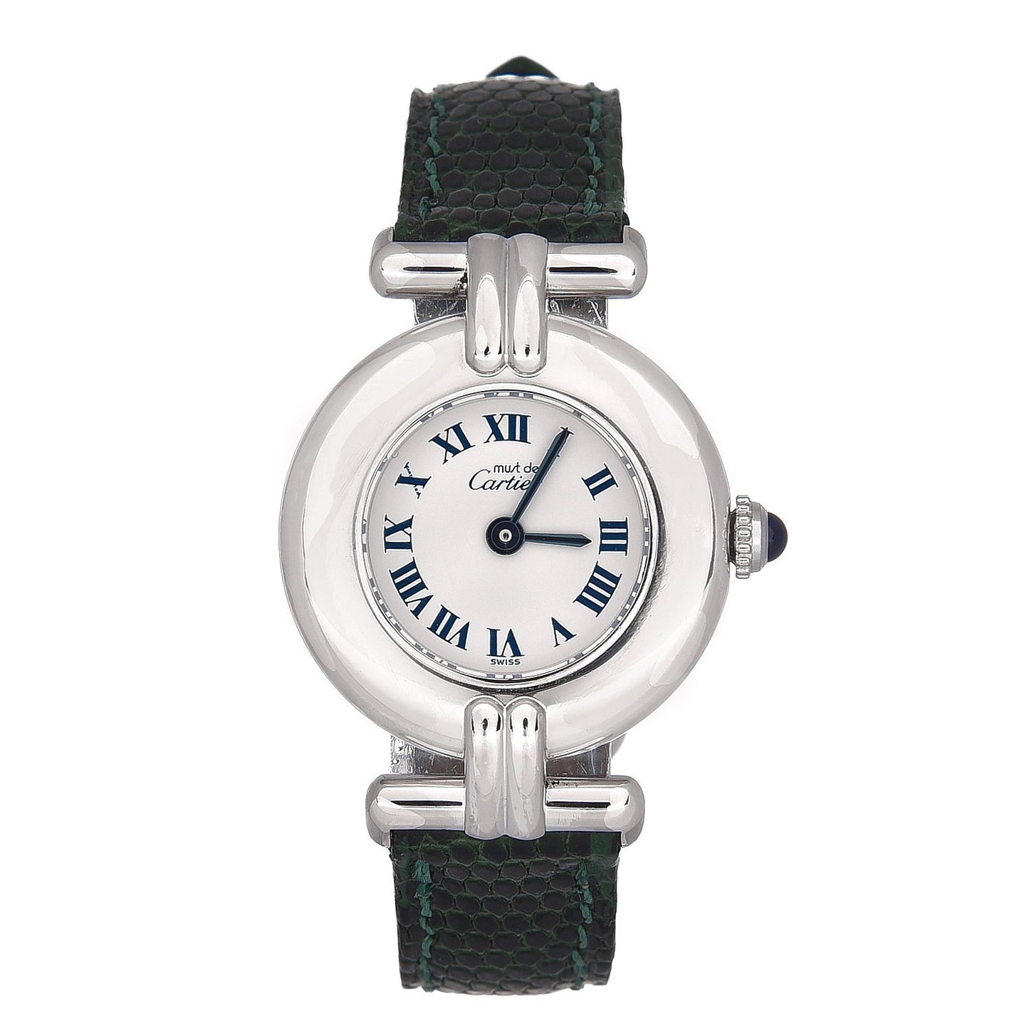 Sterling Silver Lizard 24mm Must de Quartz Watch Green