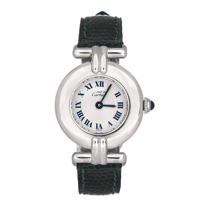 Cartier Sterling Silver Lizard 24mm Must de Quartz Watch Green 1 of 7