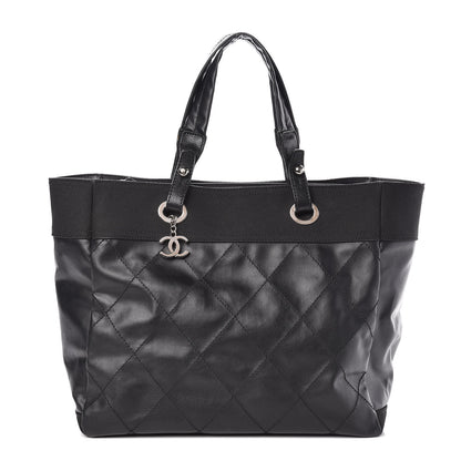 Chanel Coated Canvas Large Paris Biarritz Tote Black 1 of 9