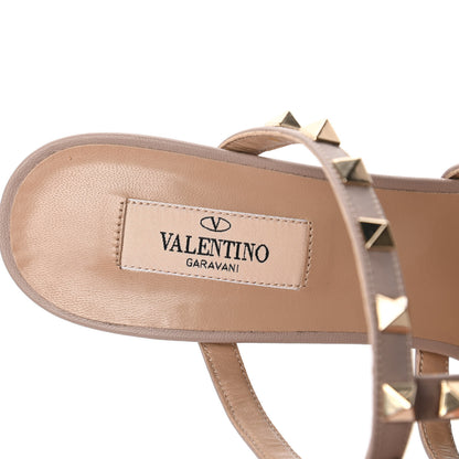 Valentino Garavani Calfskin Rockstud Caged Slide Sandals 40 Poudre 7 of 10