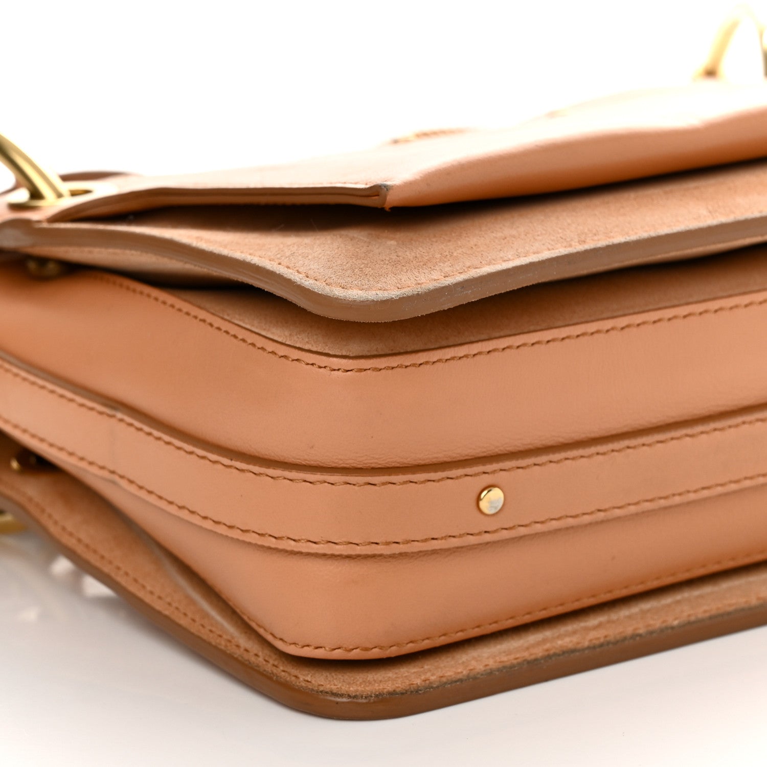 Chloe Calfskin Suede Small Roy Bag Caramel 9 of 14