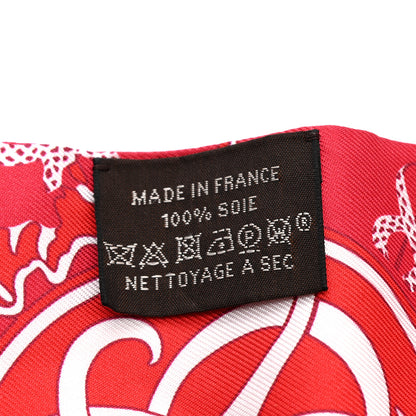 Hermes Silk Ex-Libris Twilly Fuchsia Rouge White 4 of 5