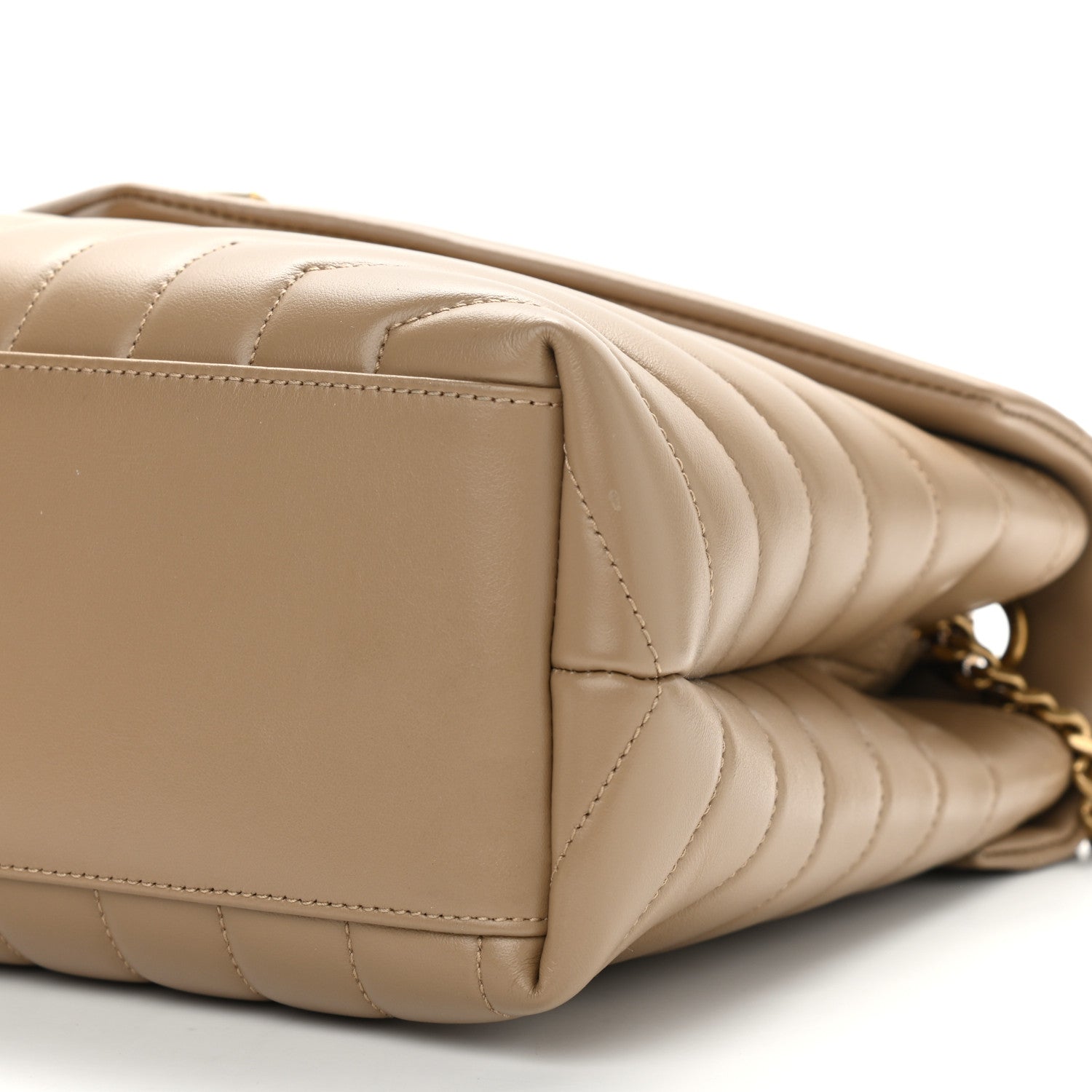 Saint Laurent Calfskin Y Quilted Monogram Medium Loulou Chain Satchel Dark Beige 11 of 11