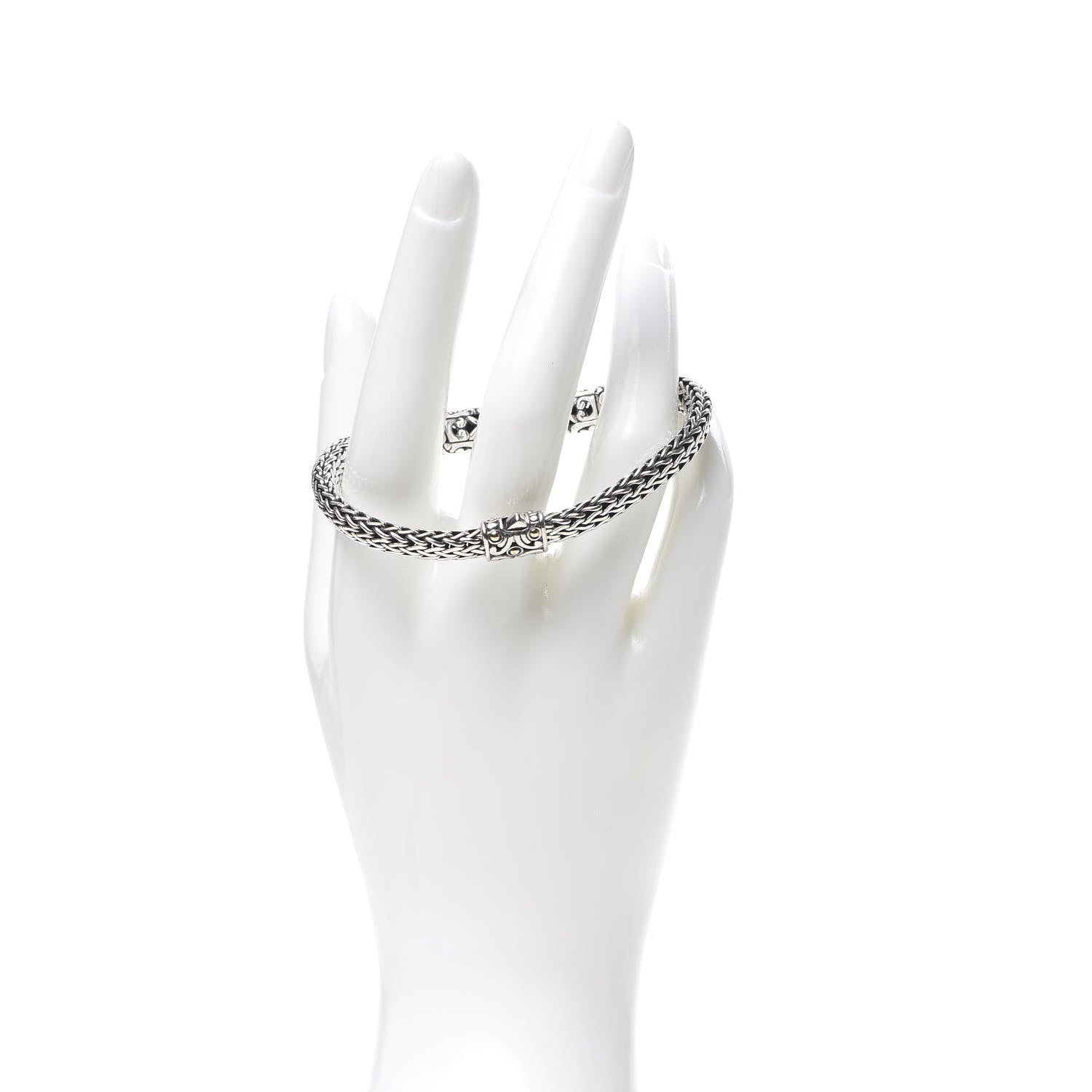 John Hardy Sterling Silver 18K Yellow Gold Jaisalmer Wheat Chain Bracelet 2 of 4