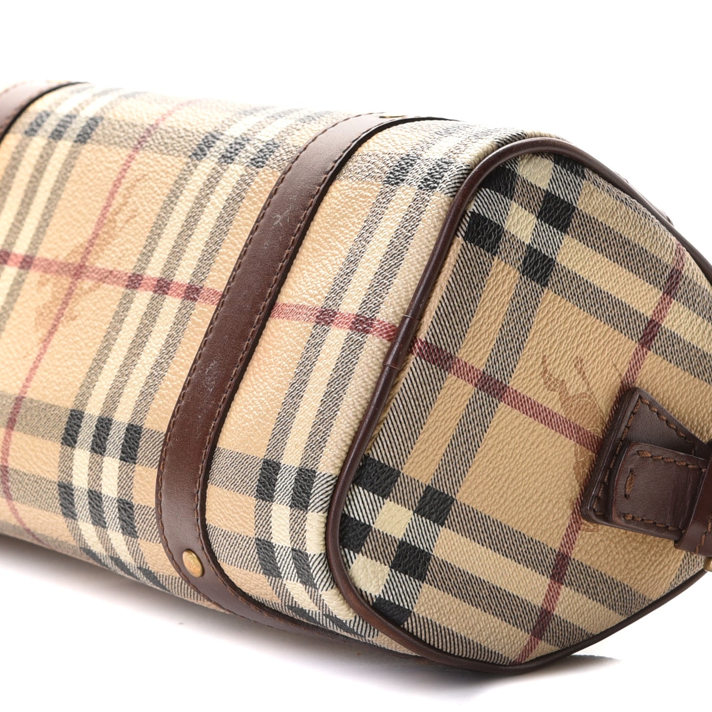 Haymarket Check Studded Barrel Bag Chocolate