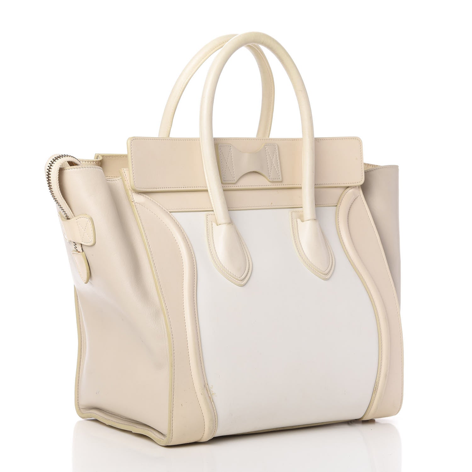 Celine Smooth Calfskin Mini Tri-Color Luggage White 3 of 15