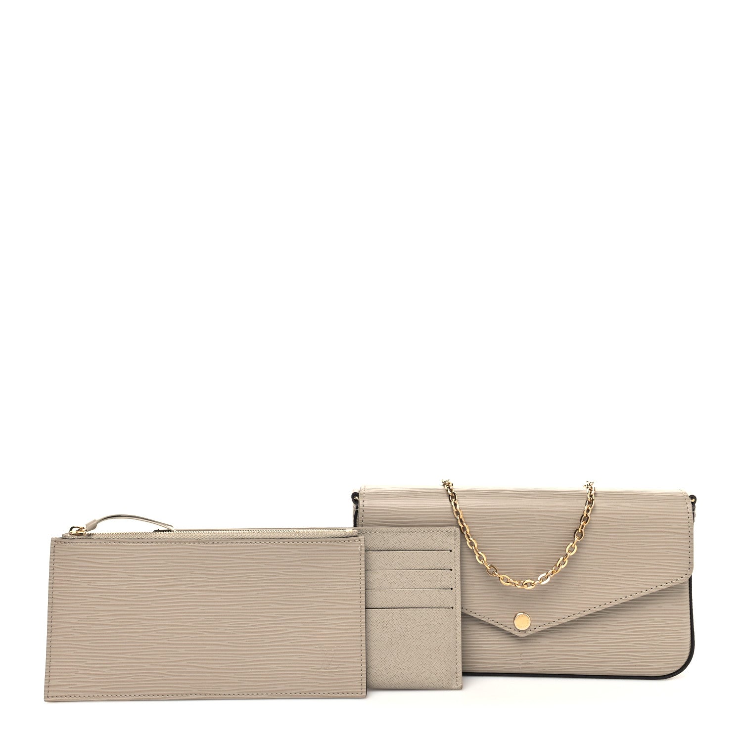 Louis Vuitton Epi Felicie Pochette Chain Wallet Galet 1 of 14