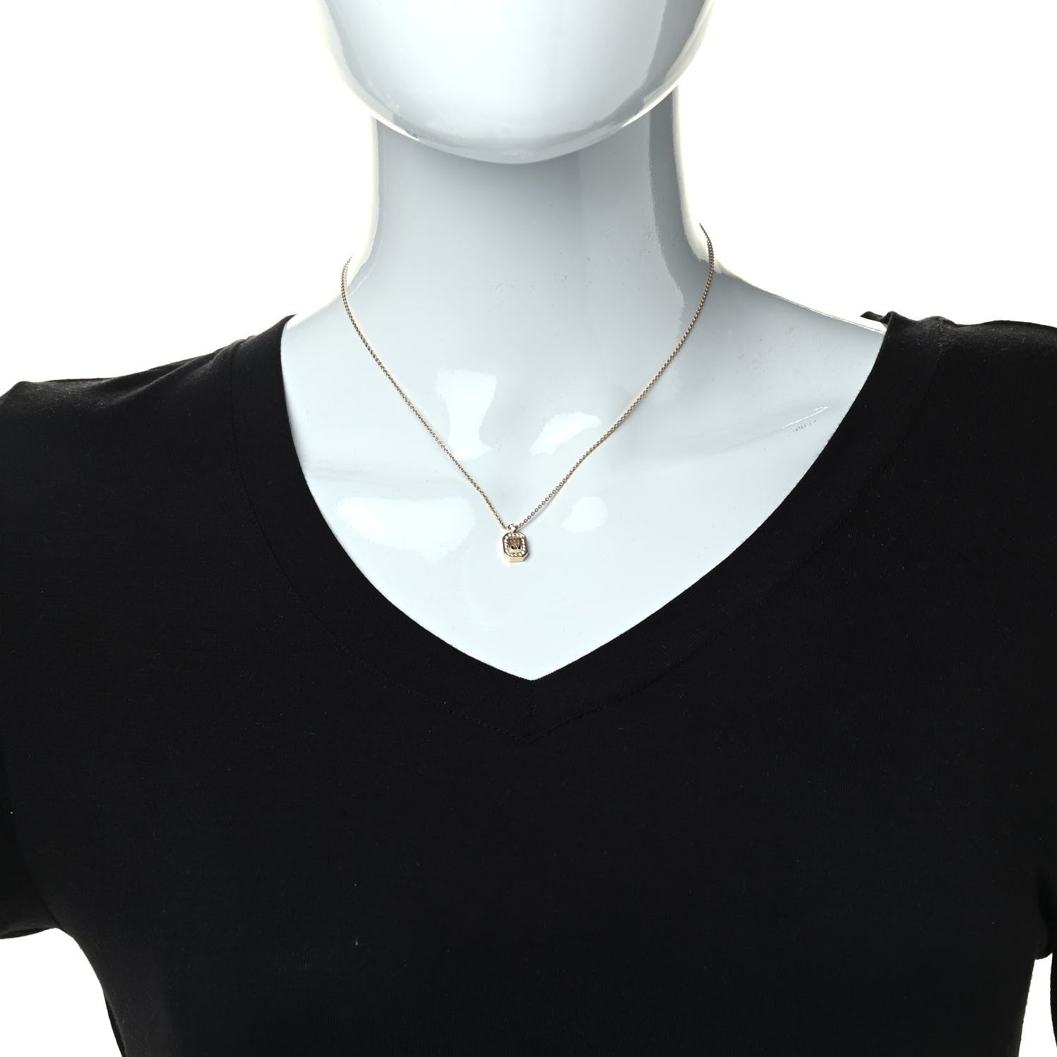 Harry Winston 18K Yellow Gold Diamond HW Logo Pendant Necklace 2 of 8