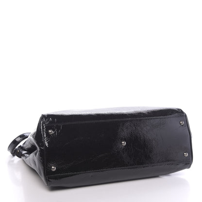Fendi Patent Large Peekaboo Iconic Satchel Black 5 of 11
