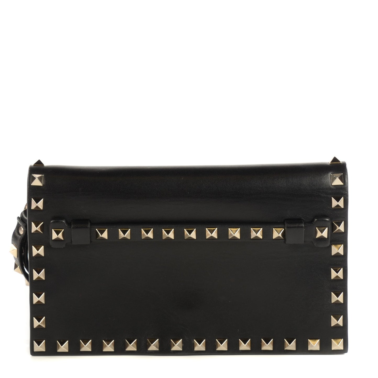 Nappa Small Rockstud Wristlet Clutch Black