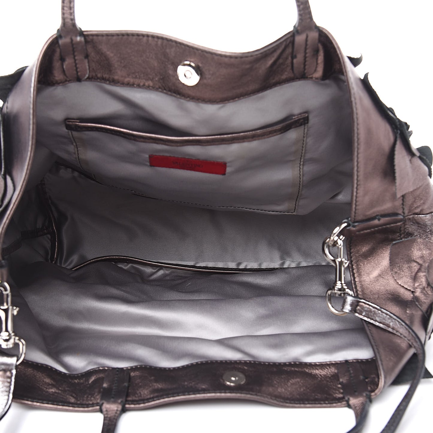 Metallic Nappa Floral Tote